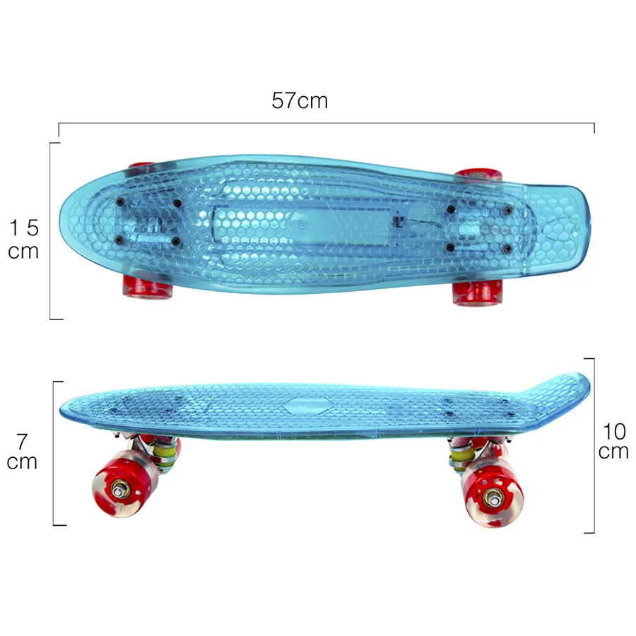 

Children's four-wheel skateboard single upturned LED charging flash skateboard land surfboard