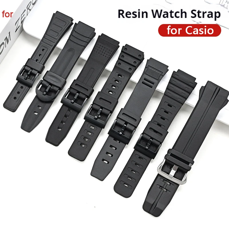 18mm 20mm Black Resin Strap for Casio Electronic Watch Men Women Sport Waterproof Silicone Bracelet Accessories for G-Shock