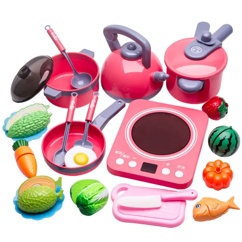 

Children's Kitchen Toy Accessories Cooking Kitchen Utensils Tableware Kids Simulation Education Pretend Game Christmas Gift