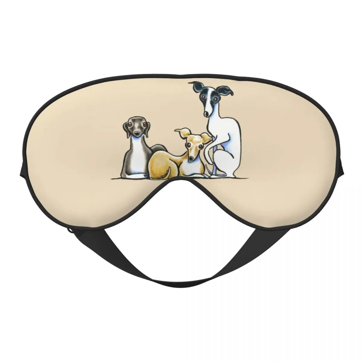 

Greyhound Trio Sleep Eye Masks Cute Whippet Sighthound Dog Two Side Nap Health Eye Cover Travel Men Women Creative Eye Patches