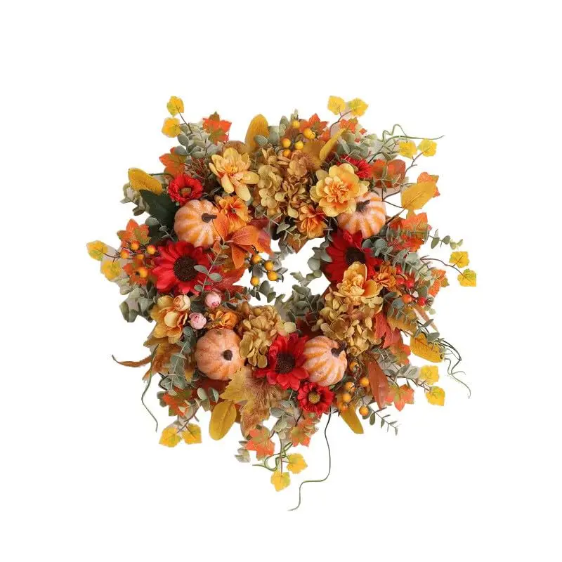 Decorative Wreath, Halloween Simulation Door Hanging Decoration Flower Wreath Autumn Wreath for Front Door