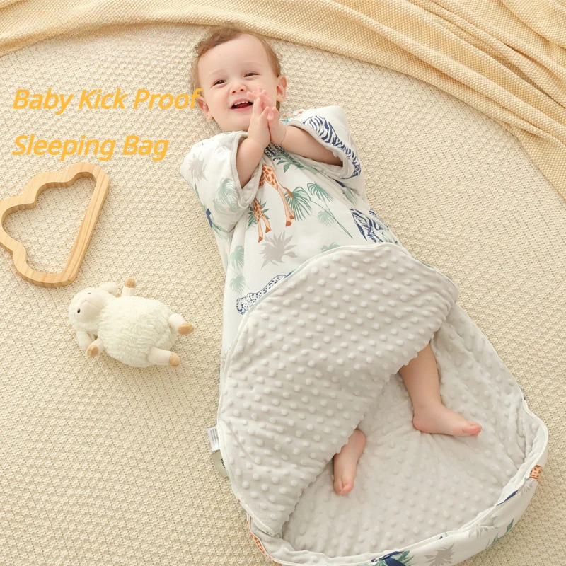 

Bean Flannel Sleeping Bag for Baby Pure Cotton Pajamas for Newborn Baby Boys Girls Clothes Winter Thick Anti-Kick Sleeping Bag