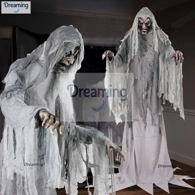 

Хэллоуин большая модель призрака голосовой активированный индукционный звук электрооборудование дом с привидениями секретная комната