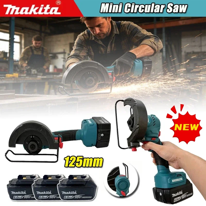 2026 Makita Brushless Cut Off Saw 125mm Mini Circular Saw Metal Wood Cutting Angle Grinder Multifunctional Electric Cutting Tool