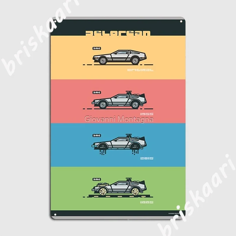 Poster Delorean Dmc Metal Plaque Poster Mural Painting Cinema Wall Cave Printing Back To The Future Tin sign Poster