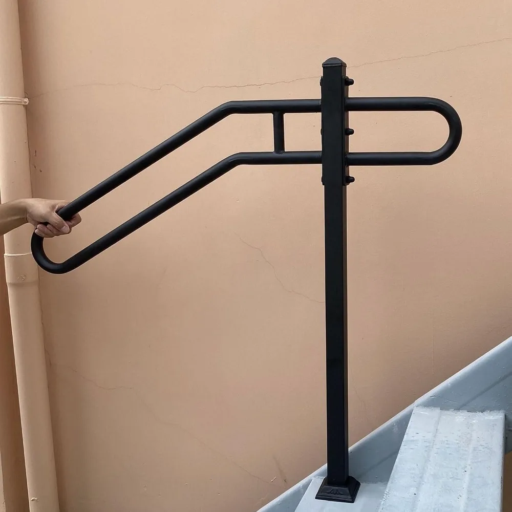 درابزين من الحديد المطاوع في الهواء الطلق لعدد 1-3 خطوات، درابزين الدرج، درابزين المرآب، تصميم متين وأنيق #4