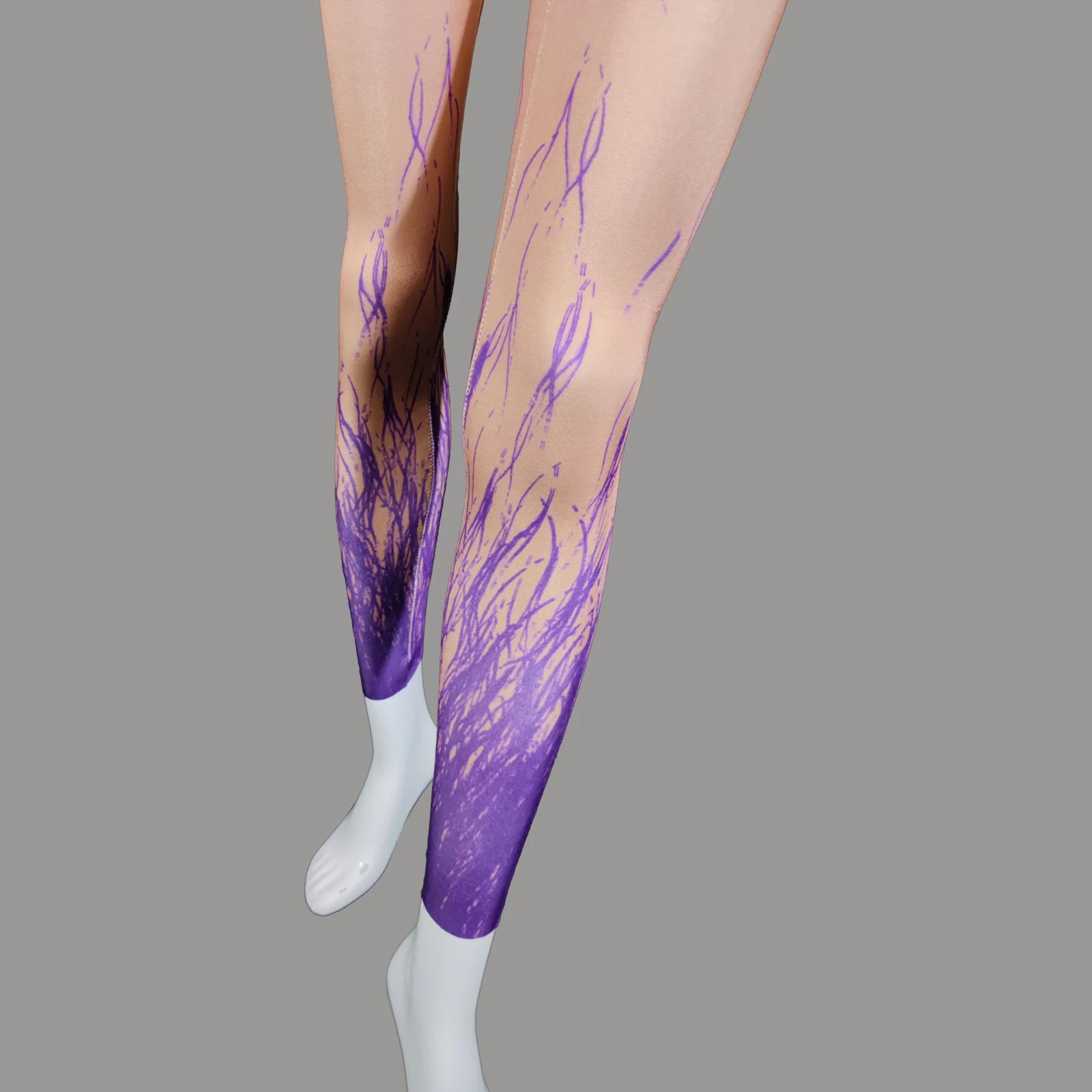 Tuta aderente viola sexy Scollo a cuore Spalla in tulle trasparente Finiture in piume Drag Queen Cantante Ballerino Performance Stage Wear