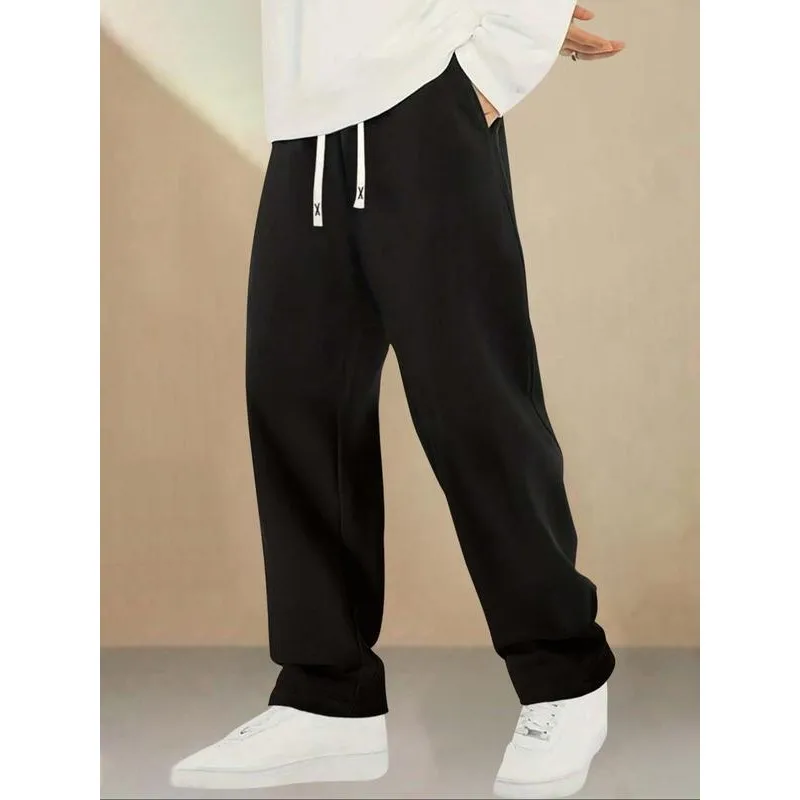 

Z77 мужские повседневные спортивные брюки с высокой талией, прямые брюки, цвет с поясом, для отдыха, длина до середины икры, зимний сезон