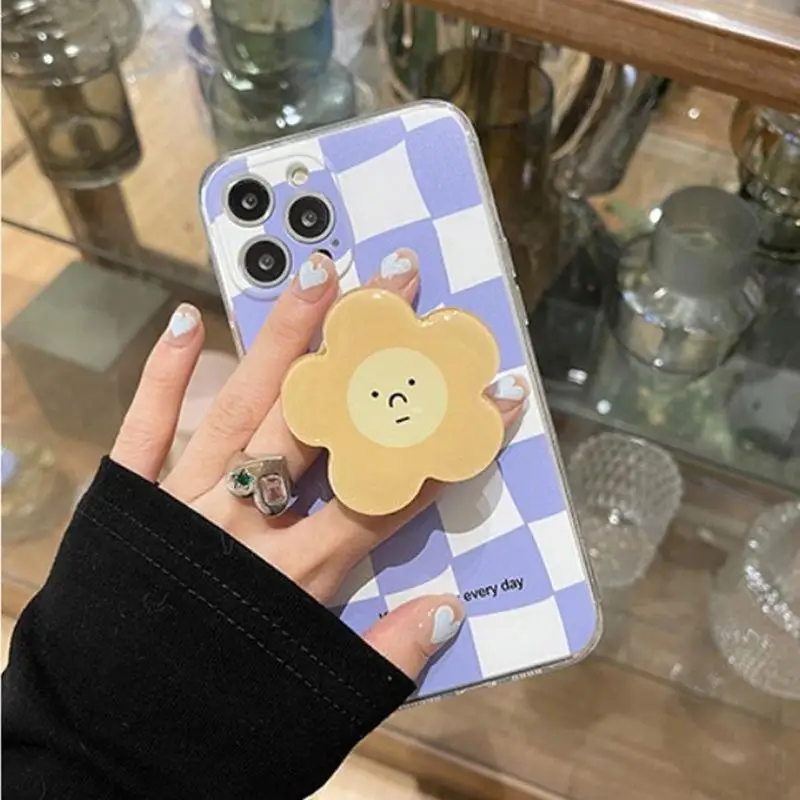 Flower Grip Holder Soft Phone Case For Samsung Galaxy A52 A52S A72 A53 A73 A04 A04E Note 10 Lite J4 J6 S10 Plus J7 Prime Cover