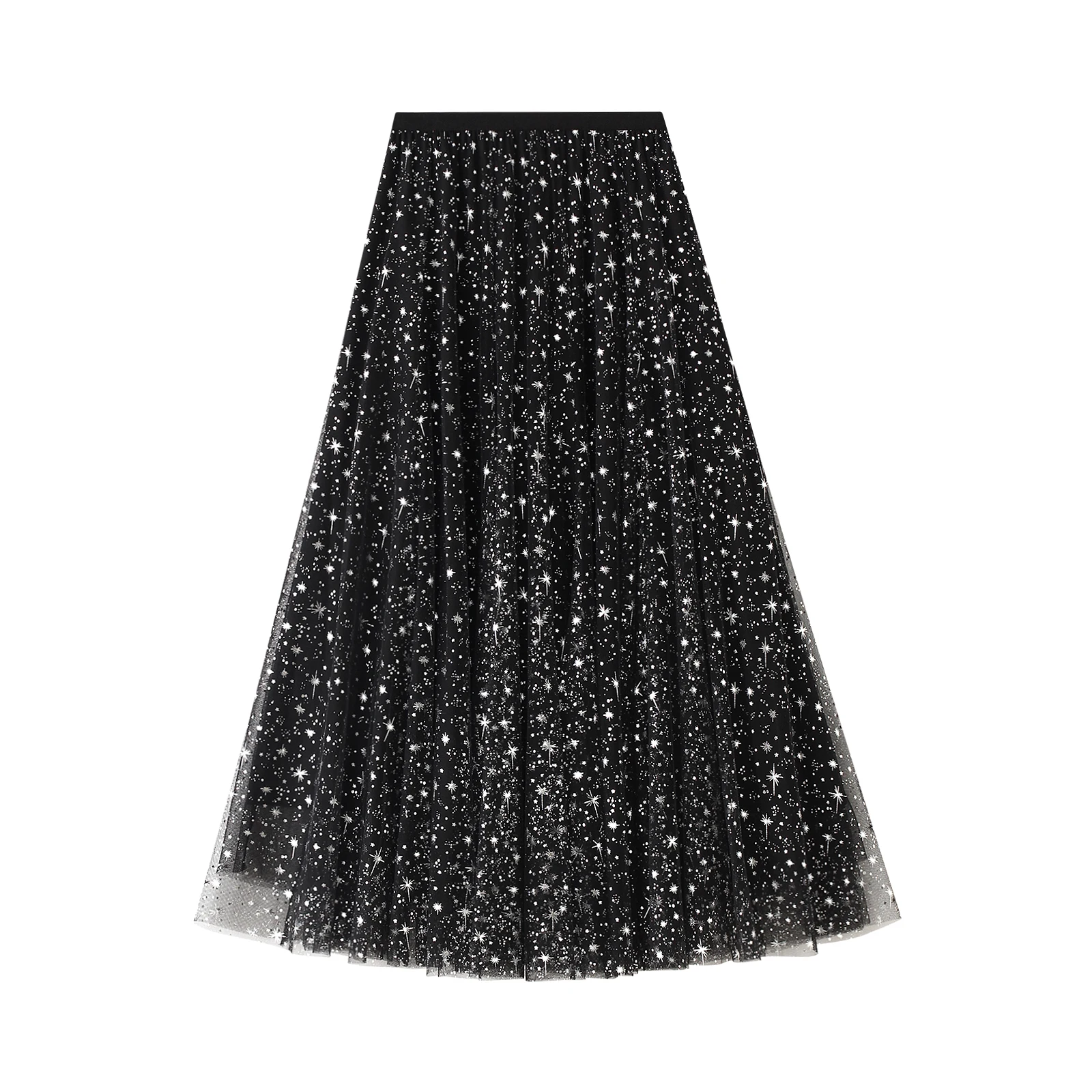 

Yoisdtxc Women s Tulle Skirt High Waist Fairy Sequin Glitter Tiered Layered Skirt Prom Party Tulle Tutu A-line Midi Skirt
