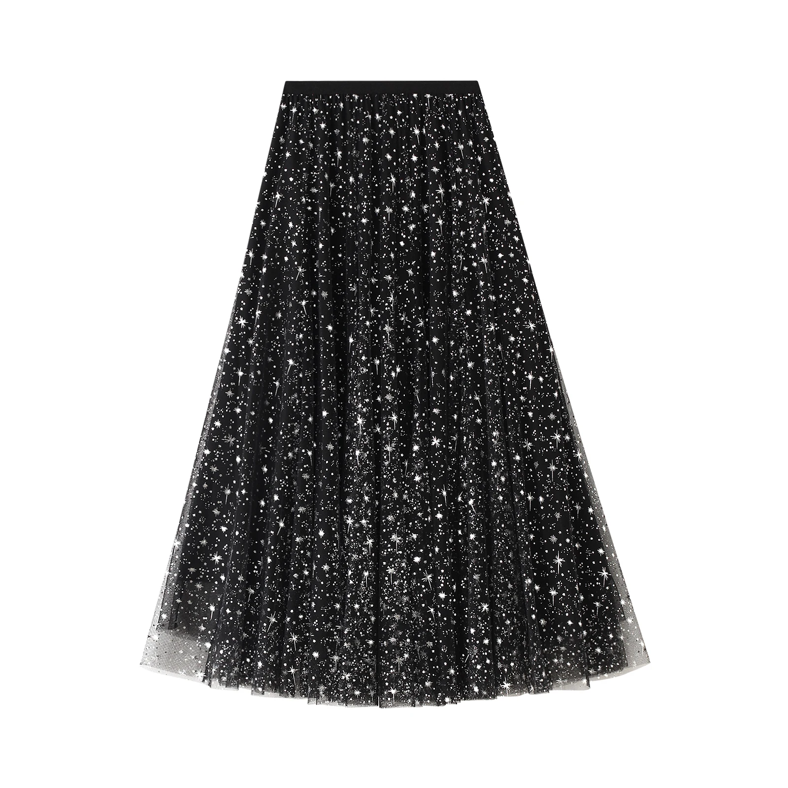 Vrouwen Mesh Tule Midi Rok Hoge Taille Pluizige Gelaagde Tutu Bubble Rok Onregelmatige Zoom Prom Party Rok Jurk