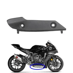 Motorcycle Carbon Fiber Exhaust Cover Bottom Left Side For YAMAHA YZF R1 2015 2016 2017 2018 2019