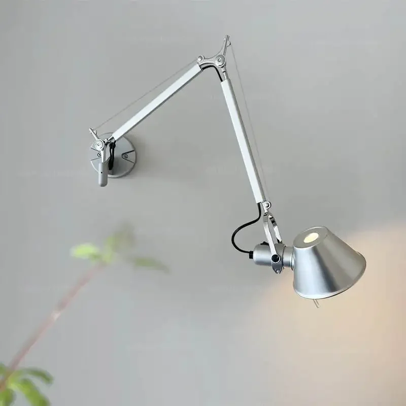 lampada de parede led estilo industrial nordico mesa de cabeceira leitura dobramento haste longa balancim quarto 01