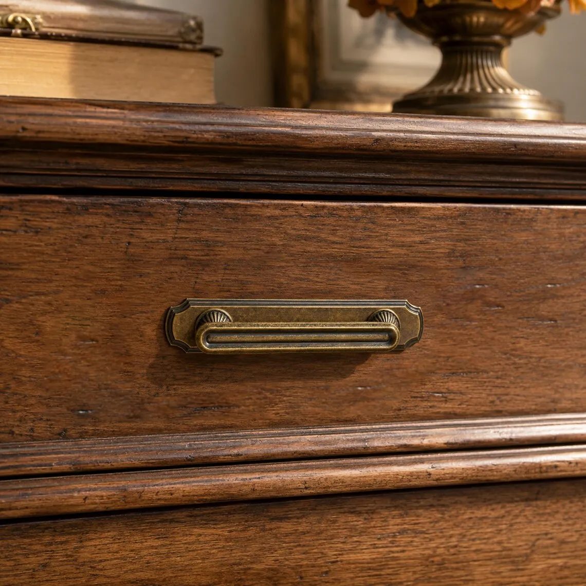 Antique Cabinet Handles Vintage Wardrobe Cupboard Door Pulls Drawer Knobs with Backplate Retro Zinc Alloy Furniture Hardware