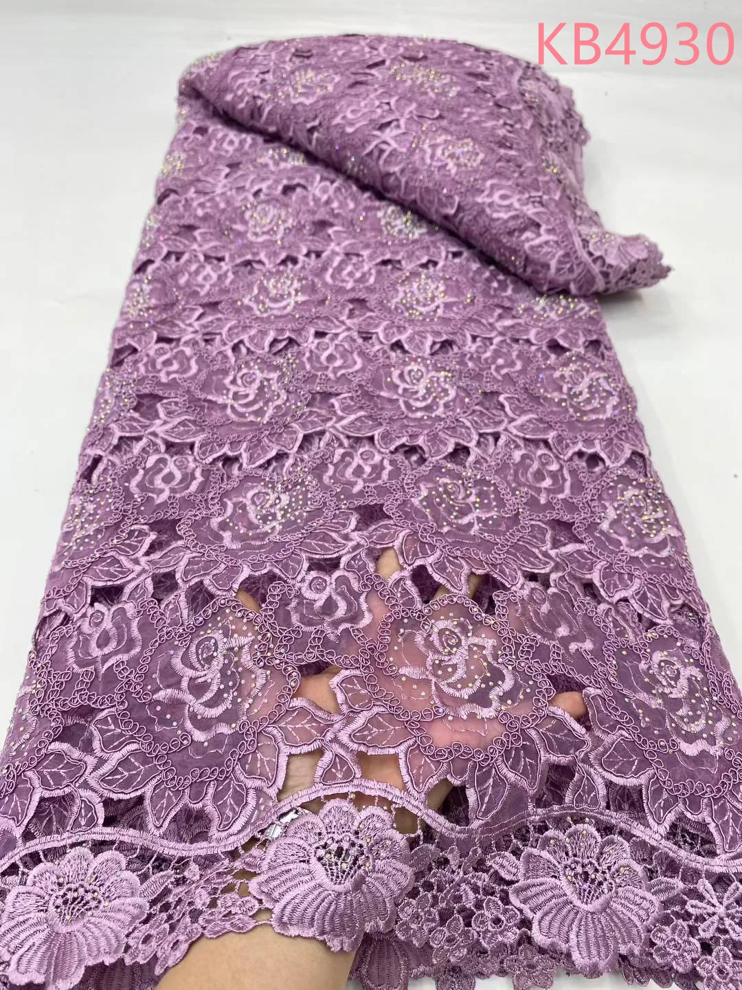 

African Guipure Cord Lace Fabric 2025 High Quality 5 Yards Burnt Orange Sequins French Mesh Tulle Lace Fabric For Sewing KB4930