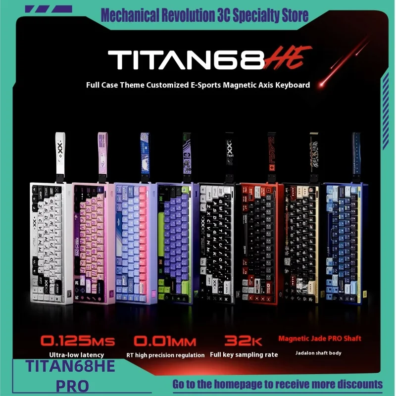 2024 New Titan68he Pro Mechanical Keyboard Aluminium Alloy Single Mode Wired Gaming Keyboard Office Gaming Mechanical Keyboard