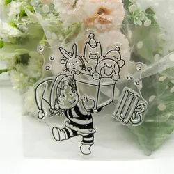 Transparent Silicone Rubber Stamp and Metal Die Sheet Cling, Clear Celebrate Christmas, DIY Scrapbooking, Cute Pattern Photo