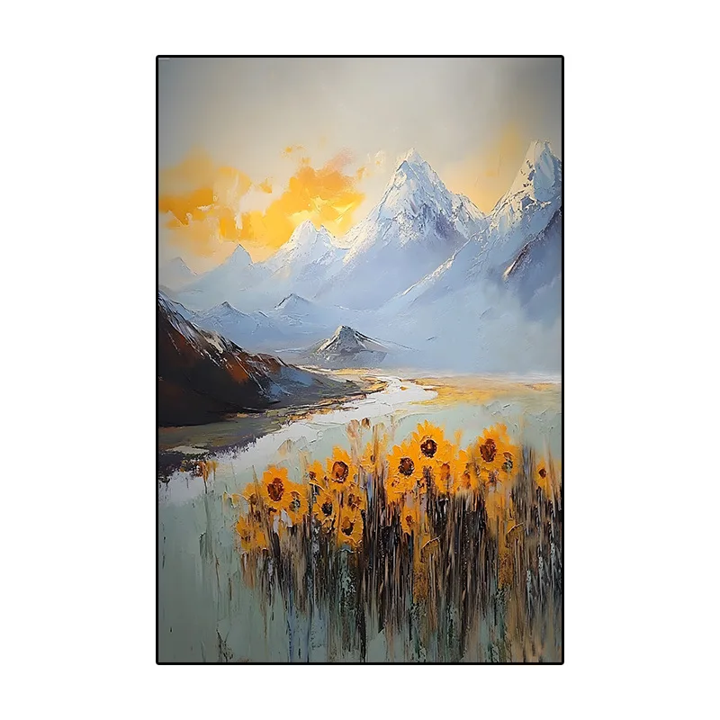 

Sunflower Hand Painted Entrance Texture Modern Minimalist Living Room Decoration Oil Painting