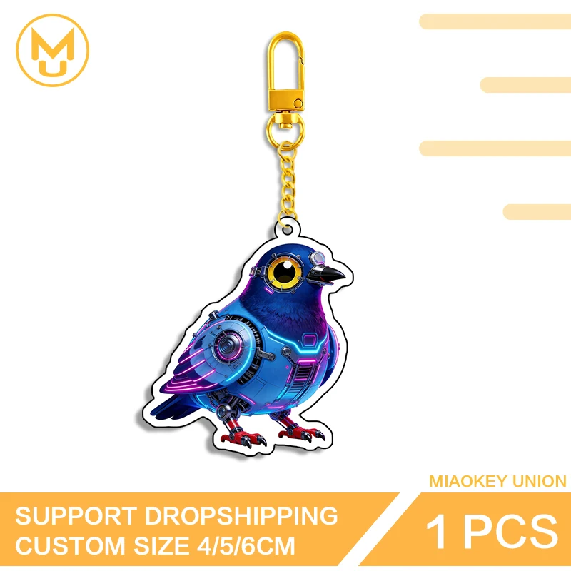 Crazy Pigeons Keyring Transparent HD Customized Treasure Hanging Ornament Personality Amusing Acrylic Standee Jewelry For Kids