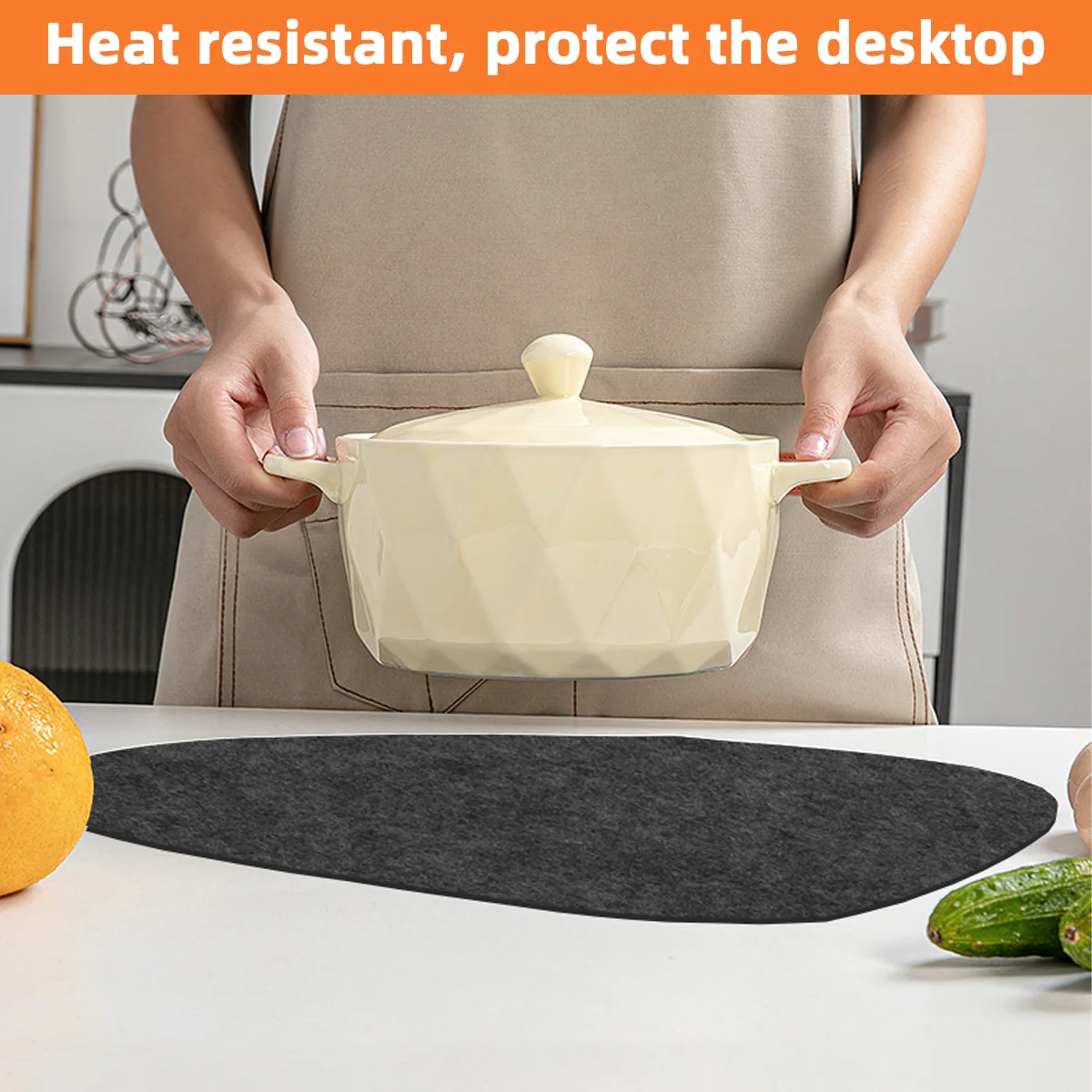 1PC Water Droplet Type Dining Mat Anti Slip Felt Dining Table Mat Environmentally Friendly Insulation Hot Dish Insulation Mat