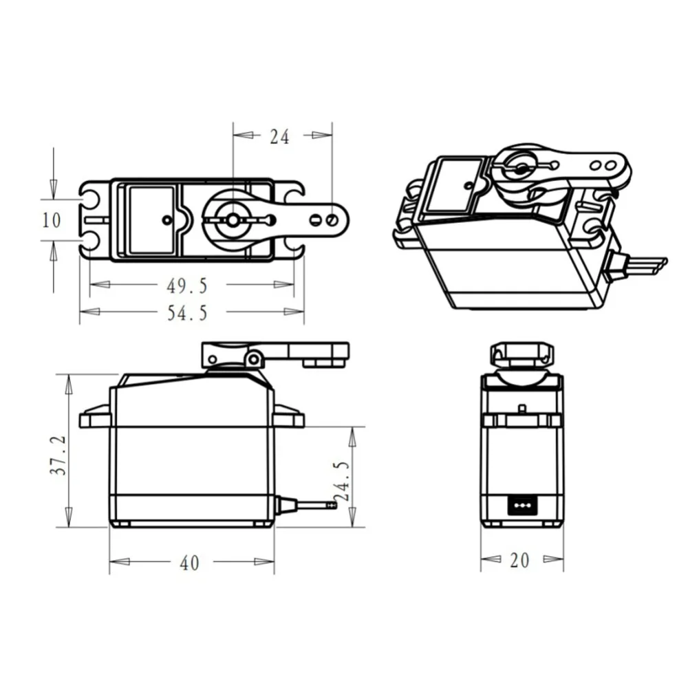 180/270 degrees DS3225 servo motor stainless steel gear coreless 25KG digital 1/8 1/10 remote control car