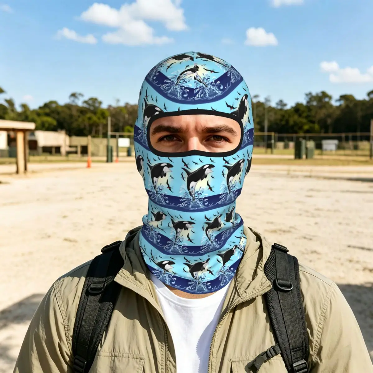 Orca Killer Whale Jumping Out The Ocean Breathable Balaclava Full Face Mask Sun Protection Neck Gaiter For Motorcycle Outdoor