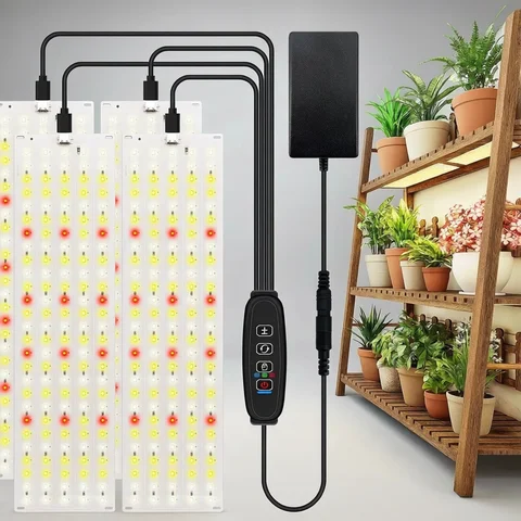 Panel Ultra-thin Grow Light LED Grow Panel Light Ultra-thin Full Spectrum Dimmable Timer Plant Lights Under Cabinet Growing Lamp for Indoor Plants Rack