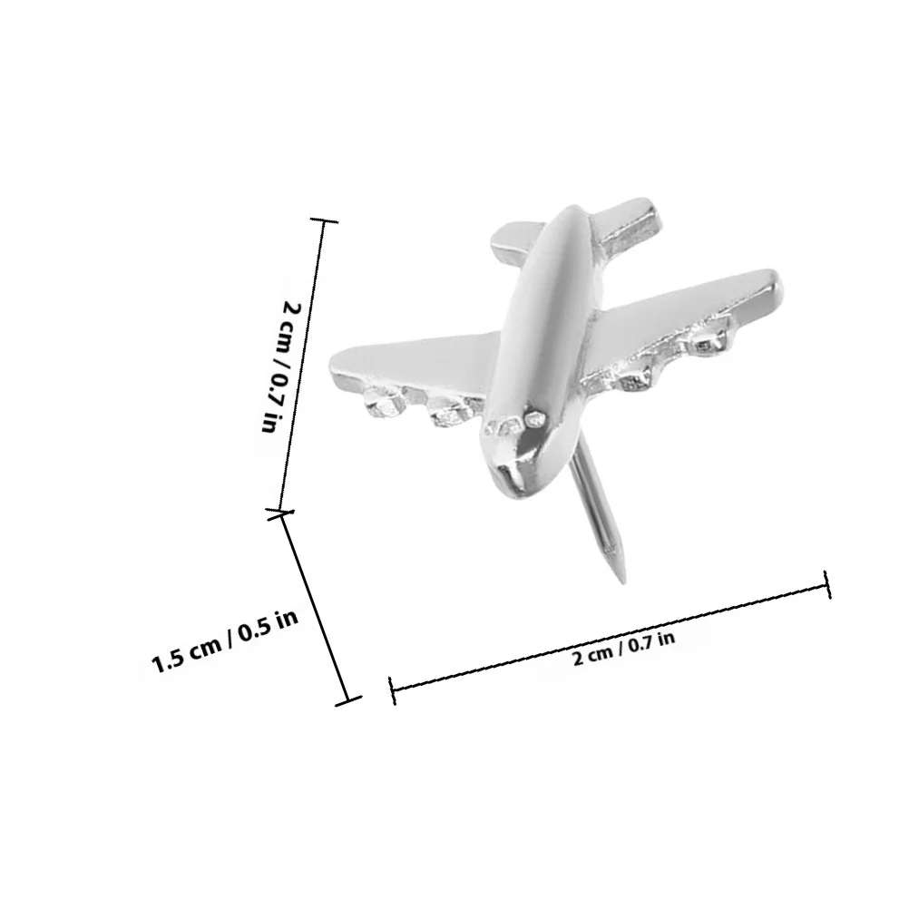 24 قطعة طائرة معدنية دبابيس ضغط للوحة الإعلانات لوحة الفلين المسامير خريطة الأظافر الزخرفية Thumbtacks مكتب المدرسة جدار العرض
