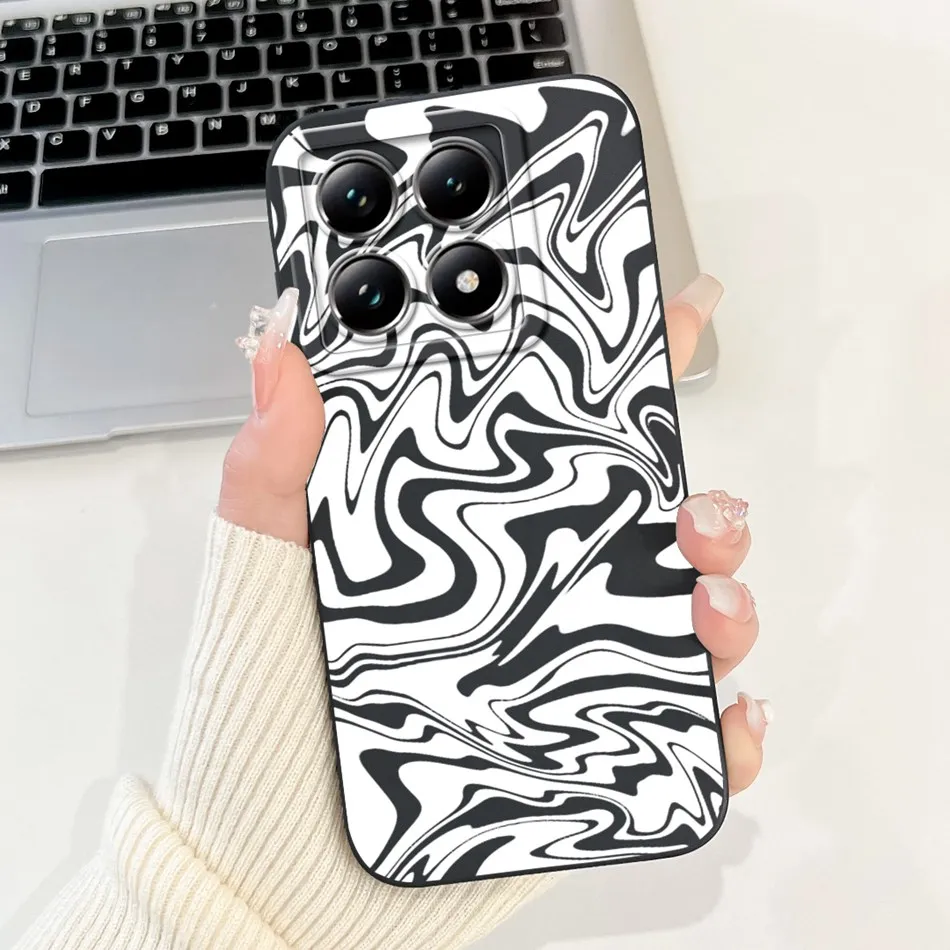 For Xiaomi 14T Pro Mi14T 5G Fashion Moon Milk Ripple Pattern Phone Case For Xiaomi 14T 14TPro Soft Silicone Shockproof Cases
