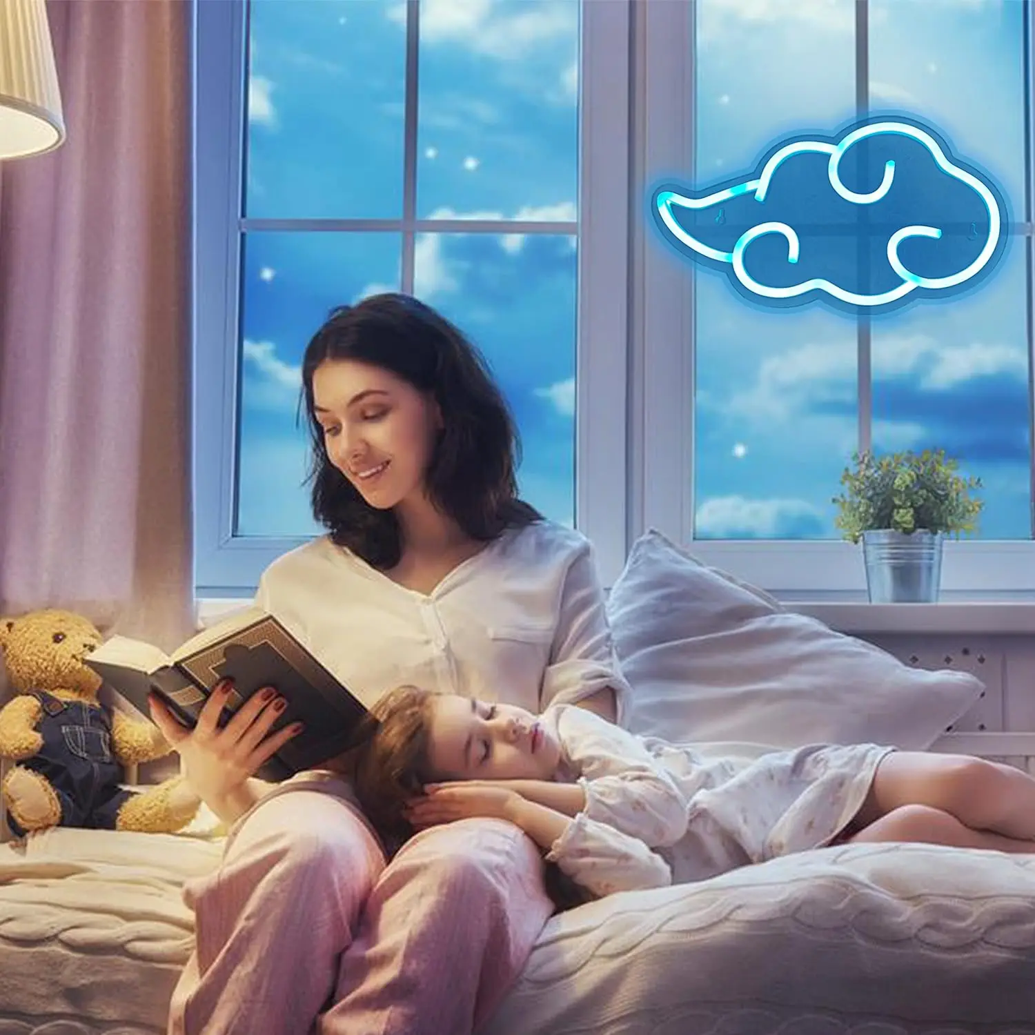 لافتات ضوء النيون زرقاء LED للألعاب ، إضاءة ليلية كرتونية لغرفة النوم ، ديكور حائط ، طاقة USB مع مفتاح ، غرفة ألعاب ، هدية عيد ميلاد