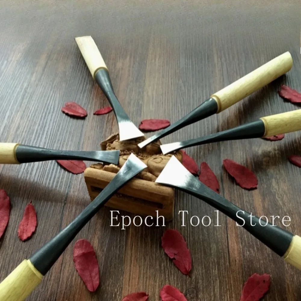 1 conjunto 0.5-3cm tamanho carpintaria escultura faca redonda plana círculo escavar buraco colher faca cinzel mão facas de escultura em madeira ferramentas de carpinteiro