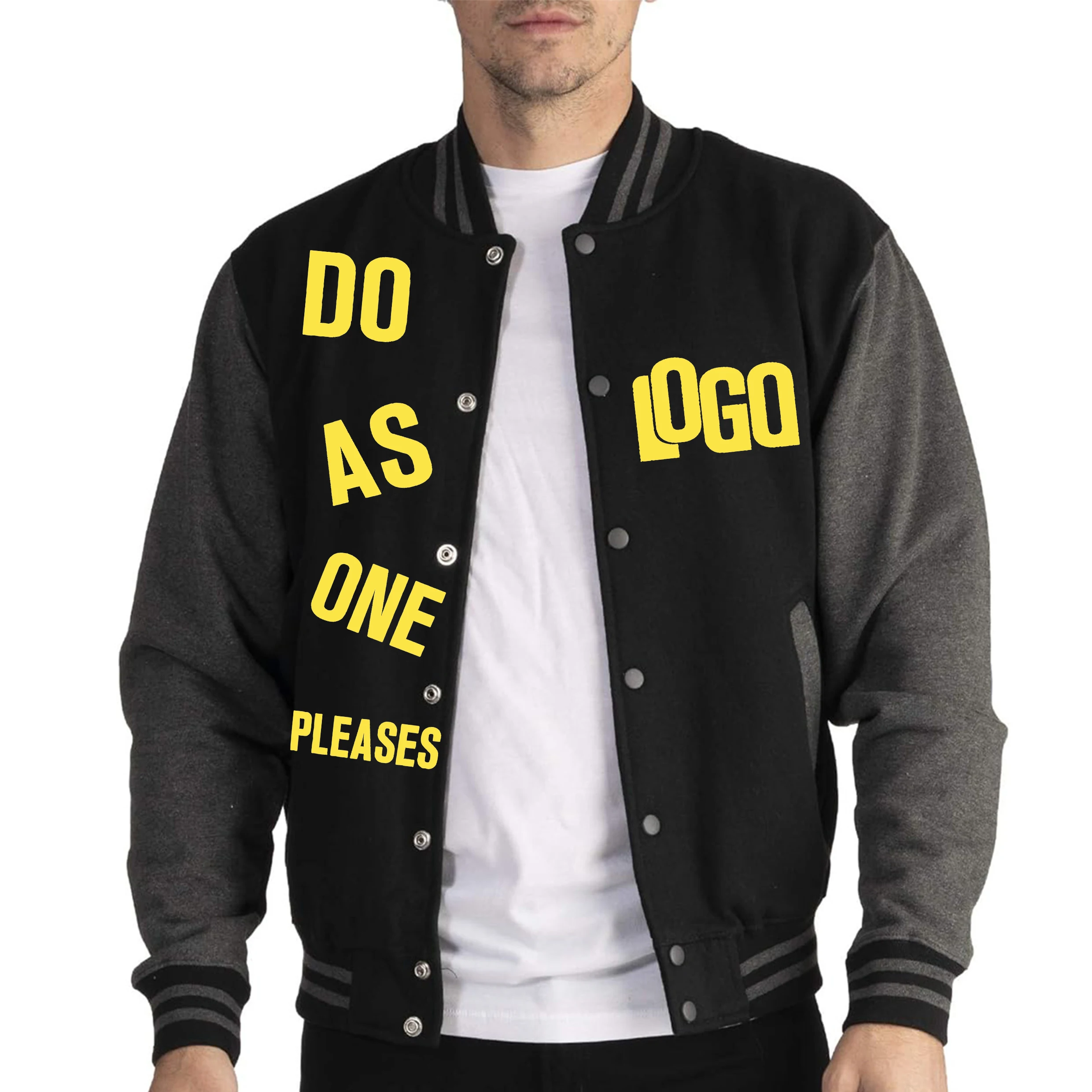 DIY custom your LOGO or picture Men's multi-pocket zipper hooded casual shirt plus size loose pullover fashion sweater top