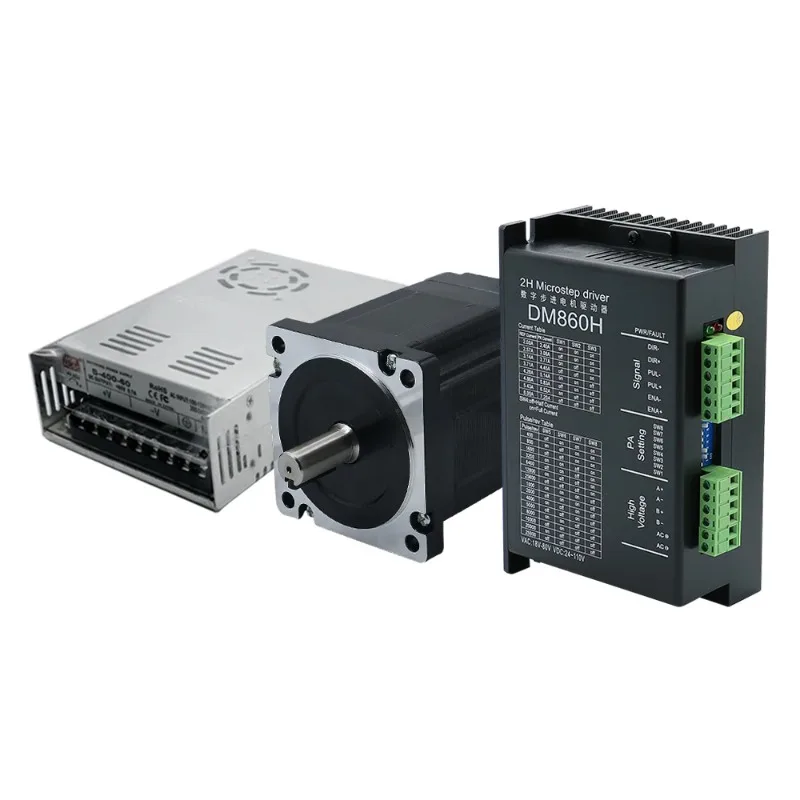 Open Loop 118mm 6A 8.5Nm Nema 34 Stepper Motor Kit With DM860H Driver and Power Supply for CNC