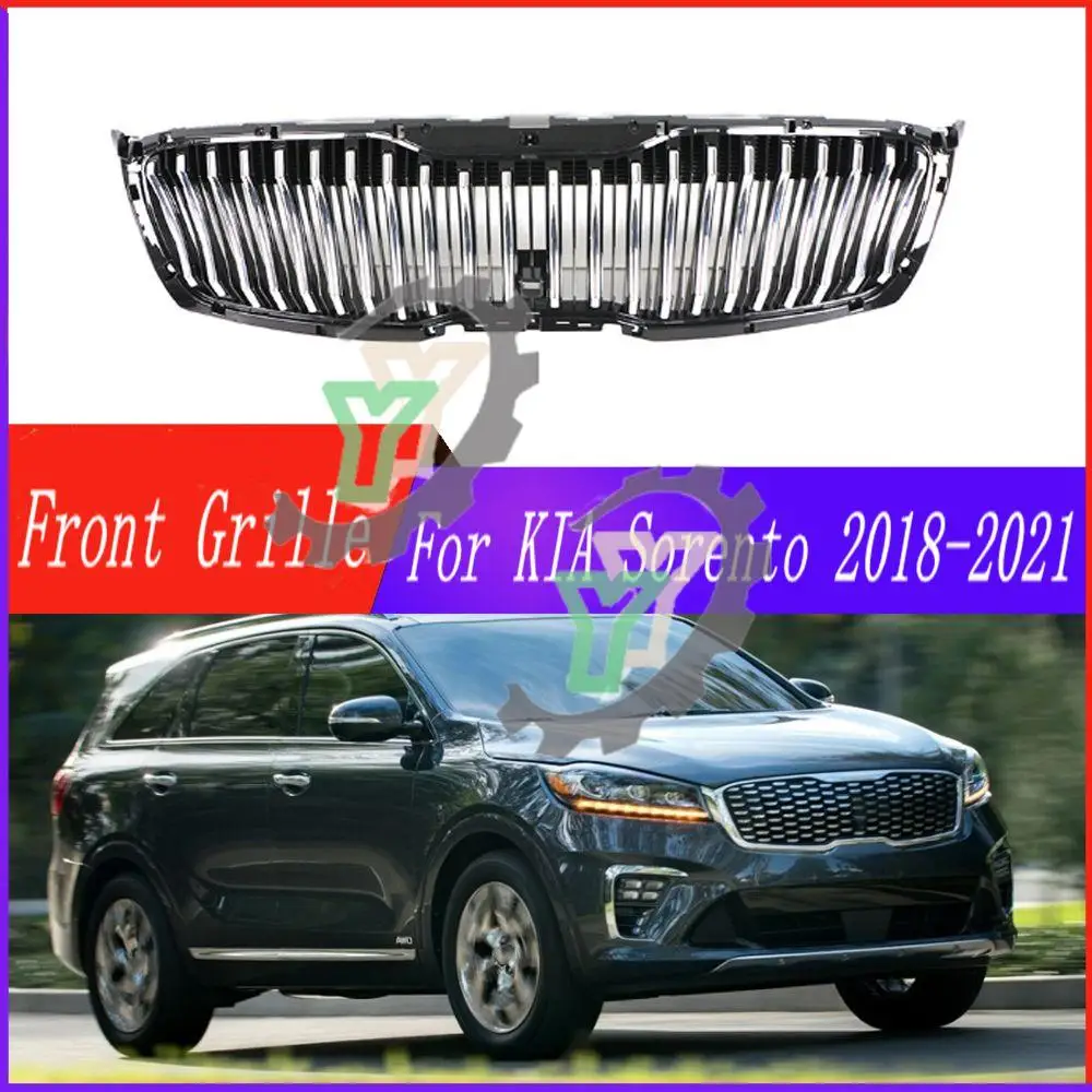 

High Quality ABS Front Bumper Grille Centre Panel Styling Upper Racing Grill For KIA Sorento 2018 2019 2020 2021 Car Accessories