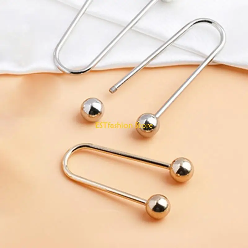 Y5GC Double Head Spirals Buckles Brooch for Womens Clothing Fixing Button Pack of 2