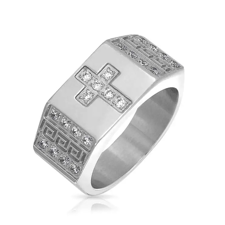 

Stainless Steel Cross Religious CZ Ring for Men & Boyfriend Gift Anniversary