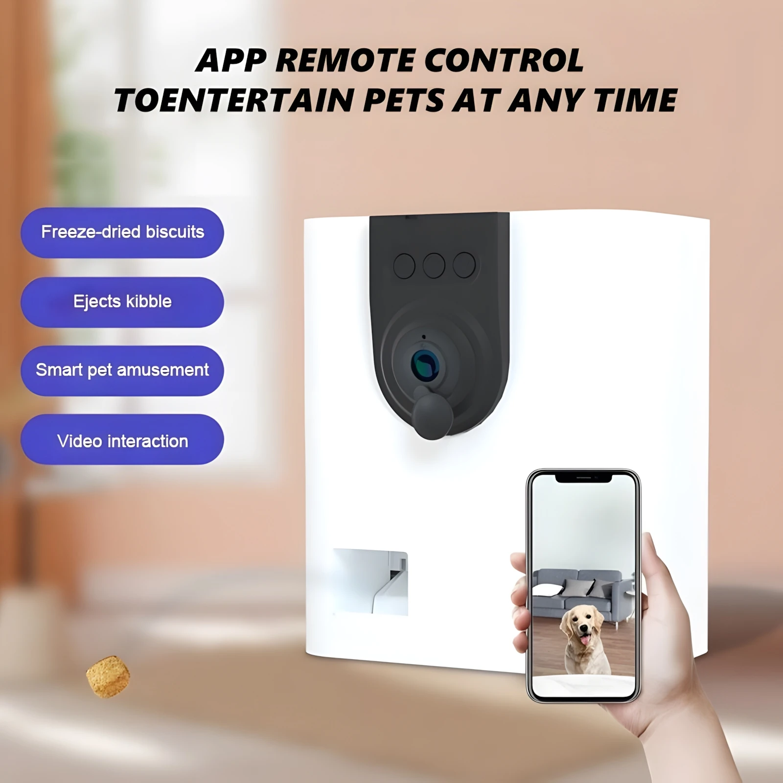 Smart Pet Food Machine High-quality with Video Camera Pet APP Remote Interactive Dialogue Snacks Feeder Dog Feeder Dispenser
