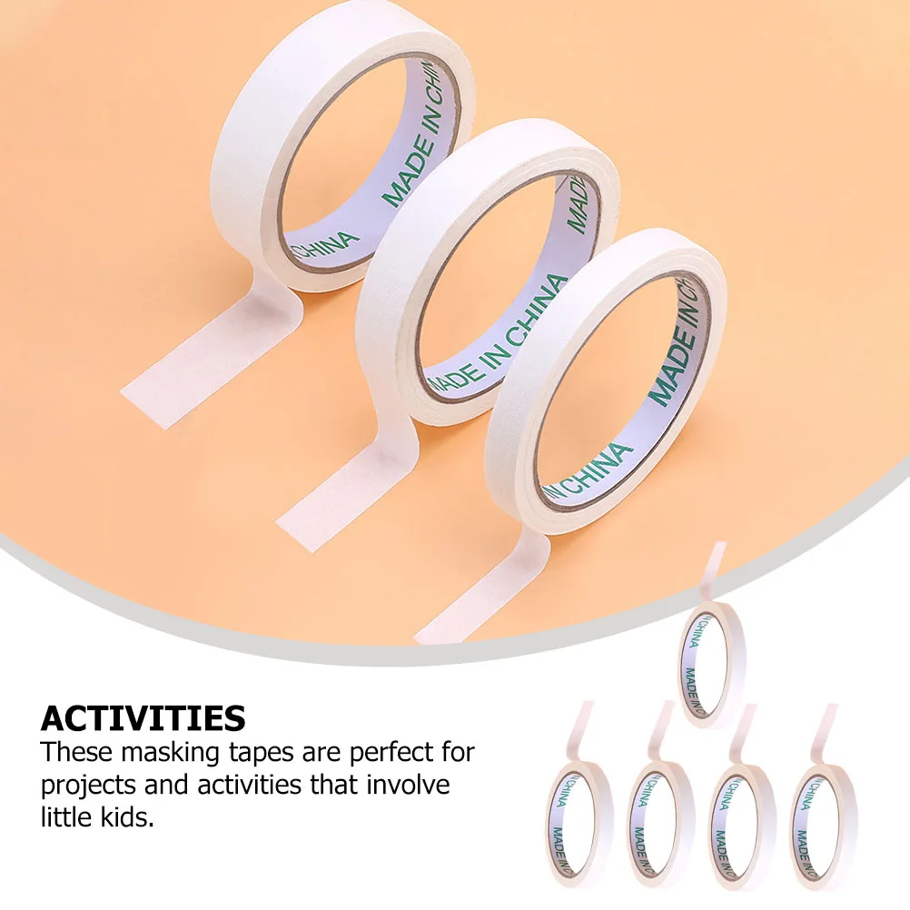 5 Rolls Masking Tape Adhesive Craft Painters DIY Project Art Writable Reusable Masking Tape For Painting PET Material