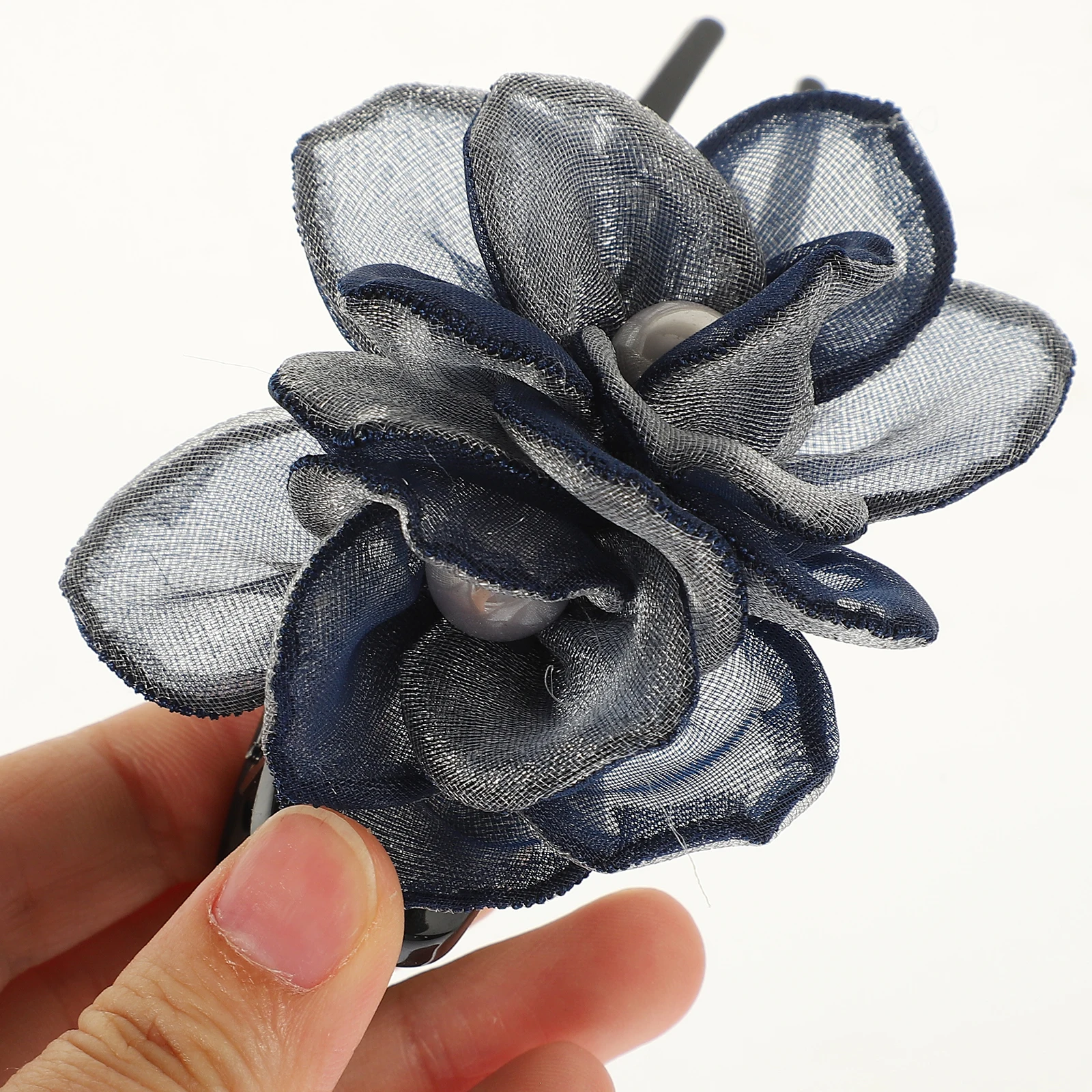 

Silk Yarn Duck Bill Hair Clip Elegant Hollow Claw Barrettes Stylish Flower Side Ponytail Clips Long Lasting for Women