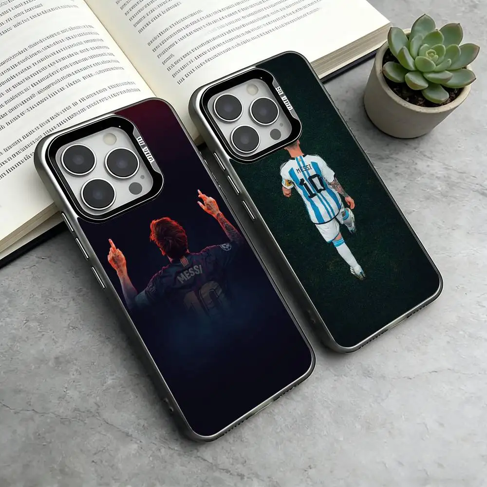 

L-Lionel Messi Phone Case For iPhone 17,16,15,14,13,12,11 Plus,Pro Max,XS,Colorful Silver Phone case Funda Cover