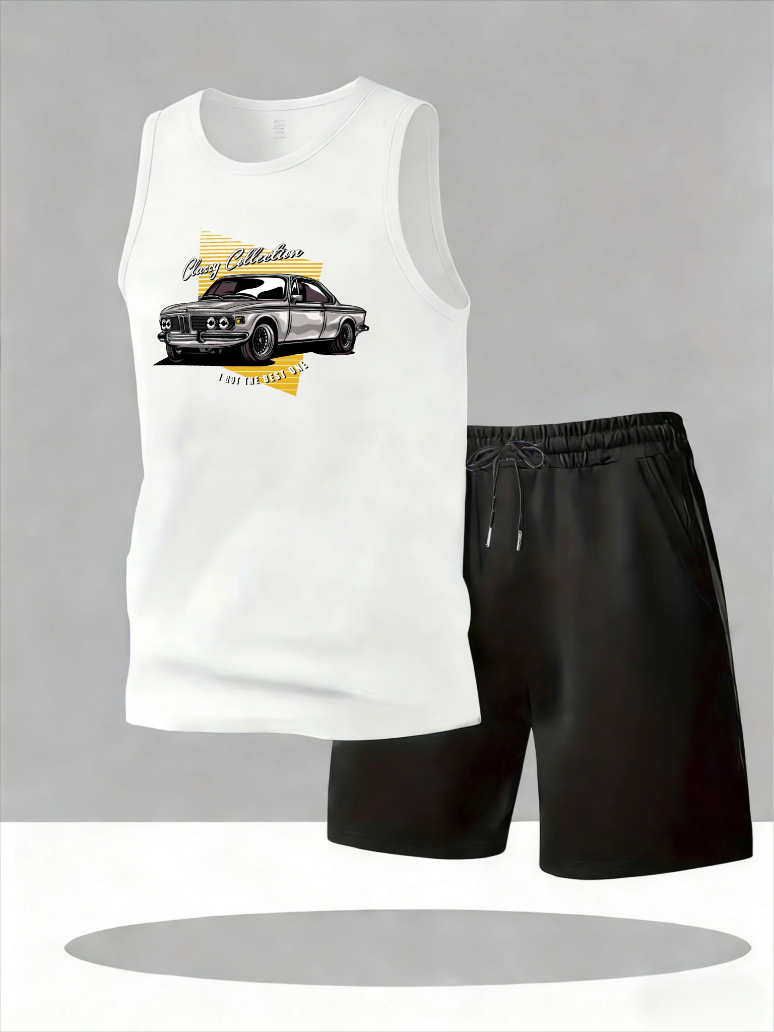 

Men's Tank Top Sets 2026 Summer Quick drying men's suits oversize running seaside sports Suit for man Breathable crewneck