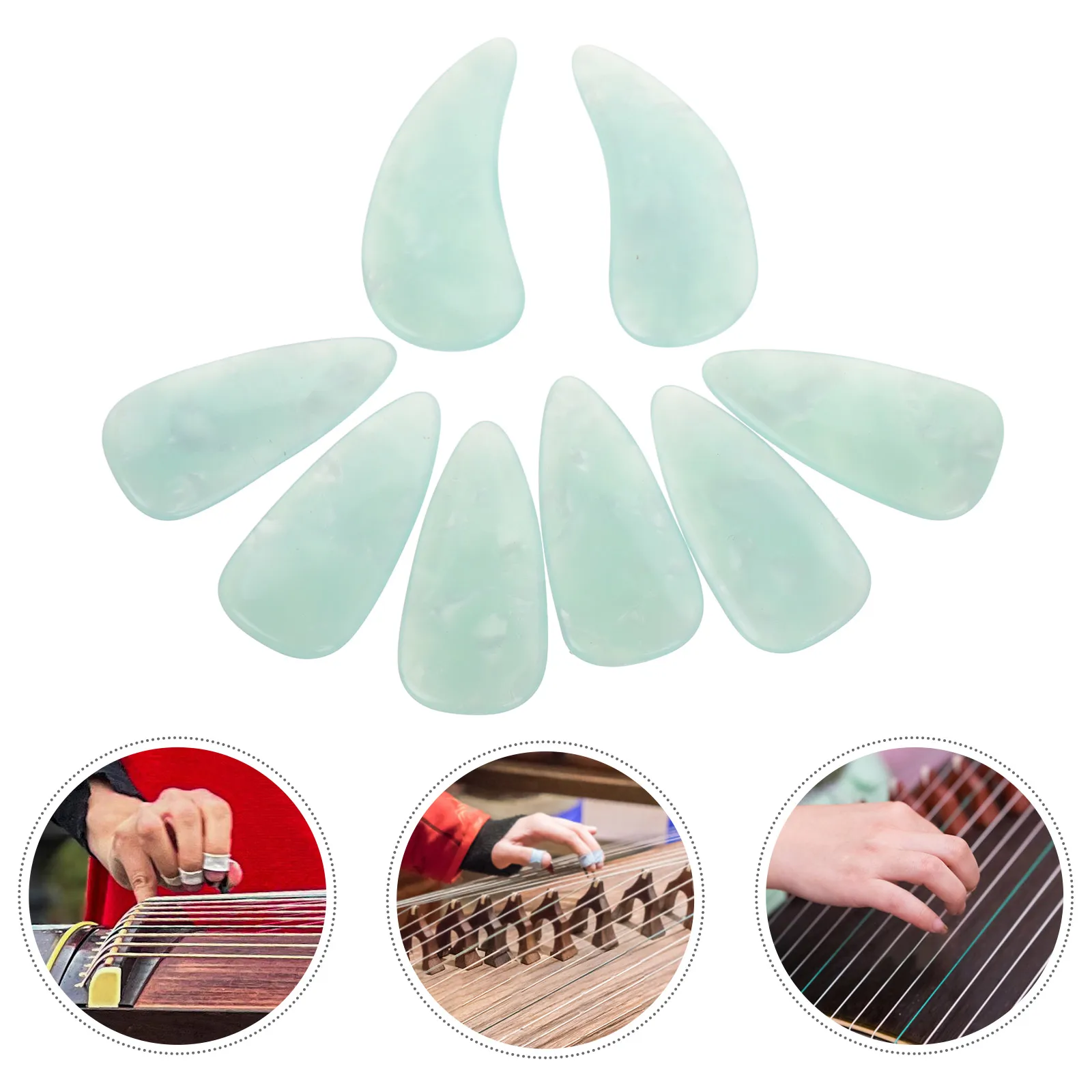 

Guzheng Nails Elastic Covers Chinese Zither Finger Picks Fake Protectors Adjustable Fingertip Protection