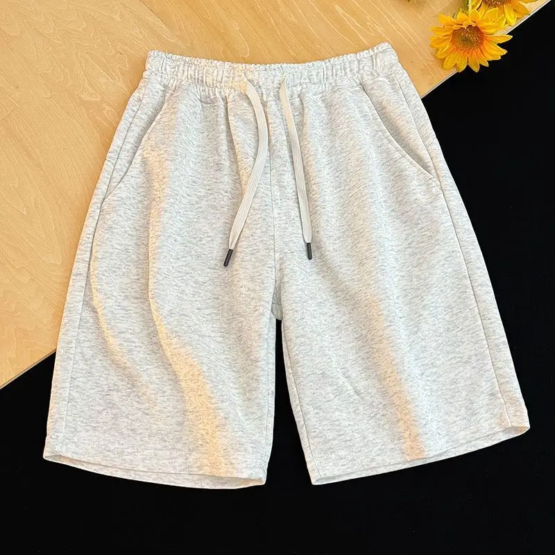 미국산 헤비급 신상 반바지는 여름에 통기성이 뛰어나며 다용도로 활용 가능하며 남성과 여성이 다양한 색상의 트렌디한 신축성 있는 허리밴드를 착용합니다.