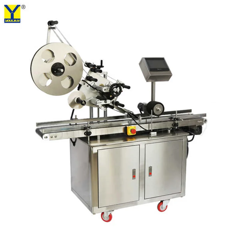 MT-220 Fully Automatic Flat Electric Adhesive Labeling Sticker Machine For Plastic Bag Bottles Can Box