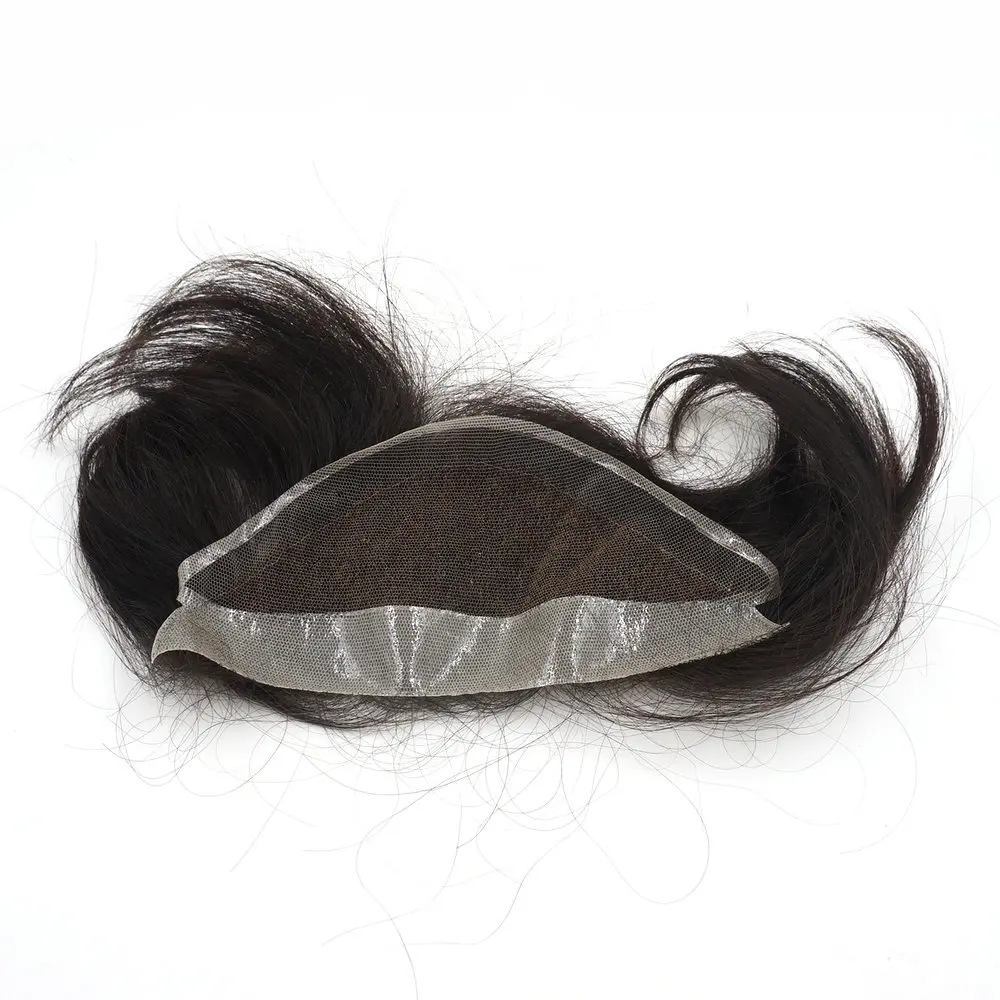 

3x8 "челка с челкой, швейцарская кружевная передняя часть с тонкой кожей сзади, линия волос, индийские человеческие волосы Remy, натуральные 100% искусственные волосы