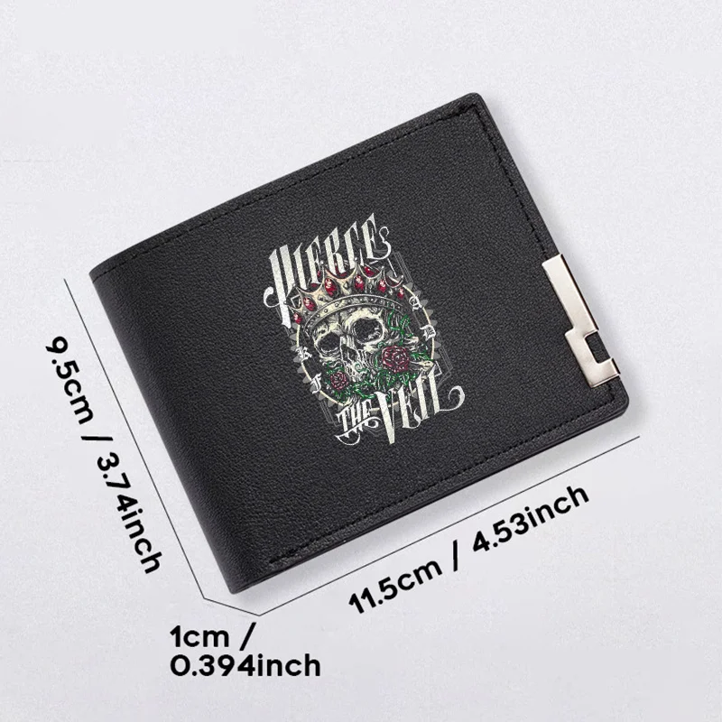 HORSE THE VICE 해골 크라운 디자인 PU 가죽 지갑 미니멀리스트 남성용 컴팩트 지갑 가볍고 내구성이 뛰어난 일상용 액세서리