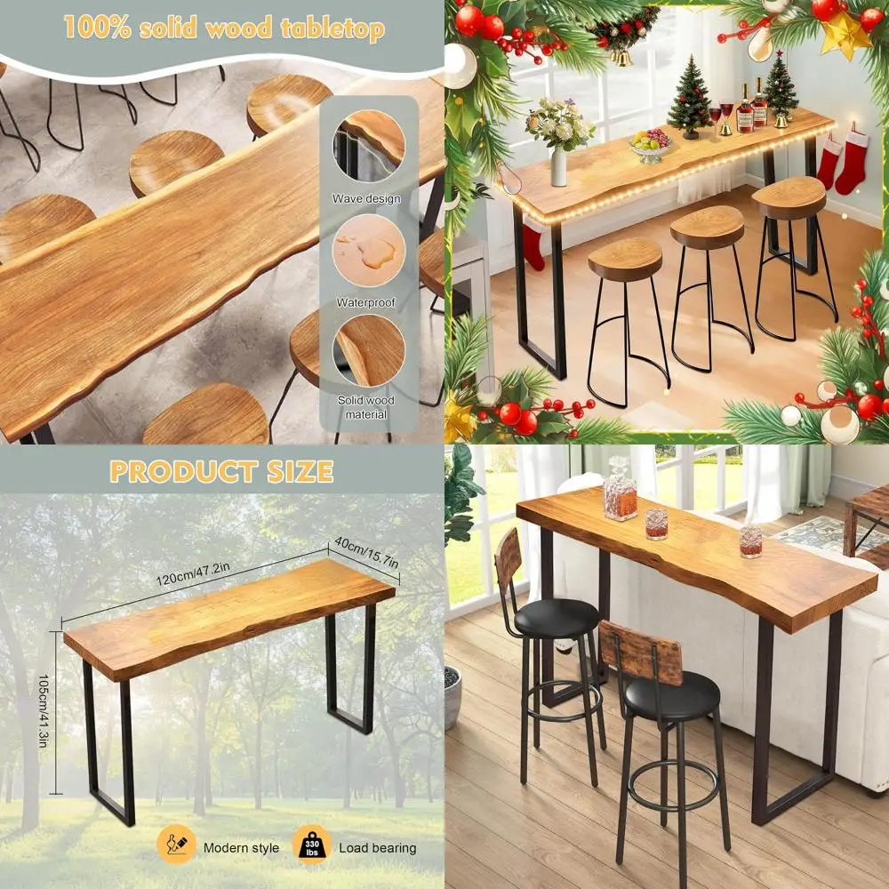 47.2 طاولة بار عالية |   RecWood ارتفاع الطعام |   طاولة بيسترو قوية للمطبخ وغرفة المعيشة