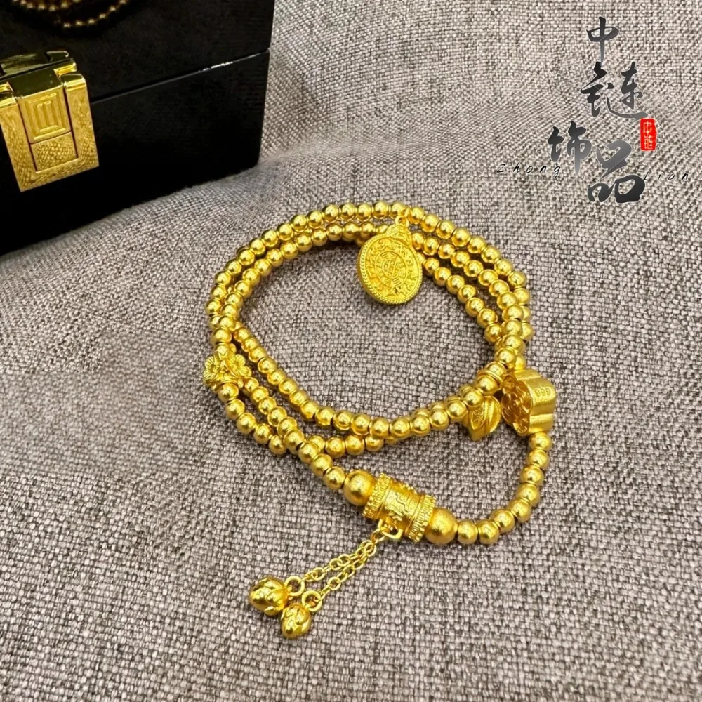Good luck three fold bracelet two times huan 9999gold