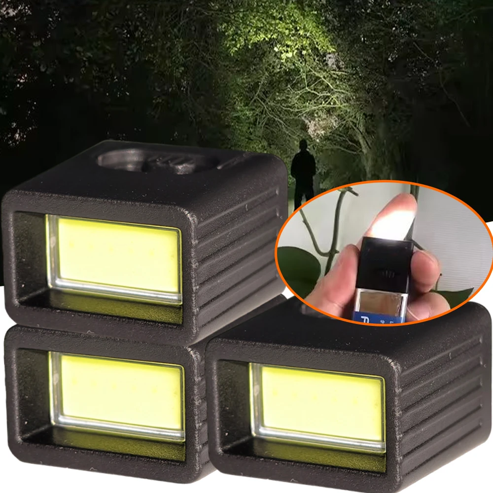 6F22 بطارية COB مصباح يدوي صغير محمول 9 فولت بطارية ضوء قوي LED الإضاءة ضوء العمل أدوات الإضاءة الليلية للخارجية