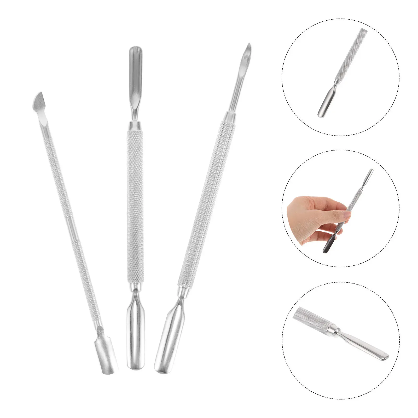 3 Pcs Ingrown Toenail Tool Cuticle Cleaner Tools for Nails Creative Silver Manicure Supplies